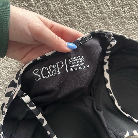 Caitlin Covington Pink Lilly One Piece Swimsuit Cheetah Black Pink White Large L - Picture 6 of 8